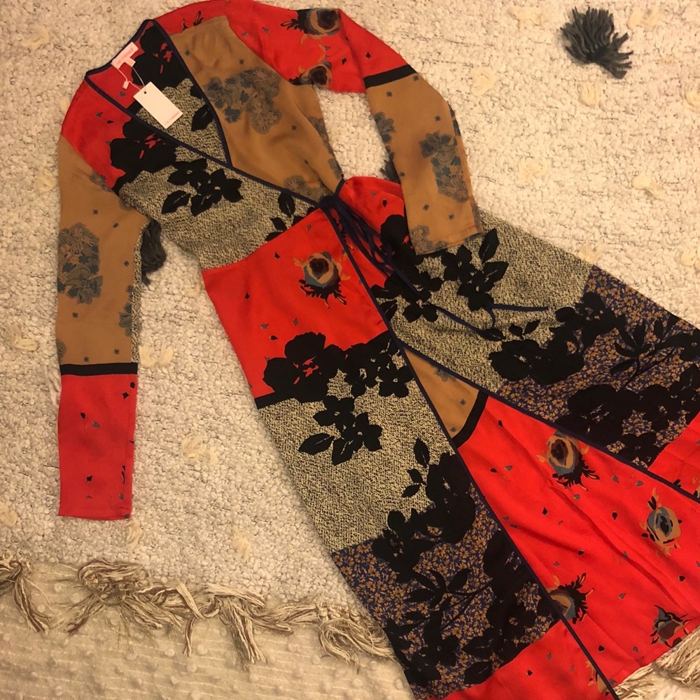 Vici Red Floral Patchwork Maxi Dress - Picture 3 of 5